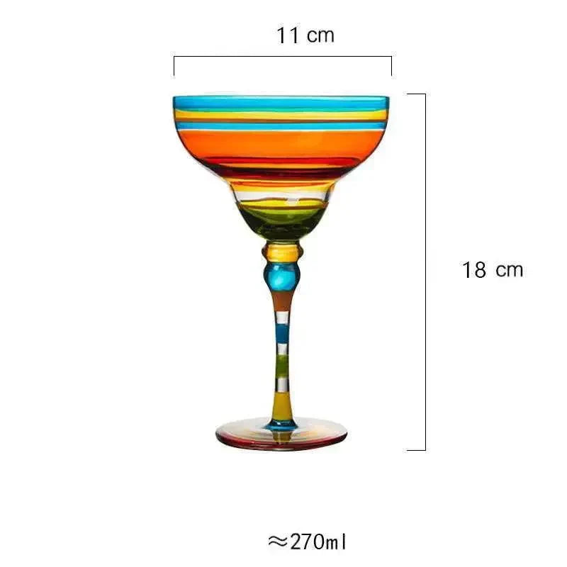 Vibrant Fiesta Margarita Glass