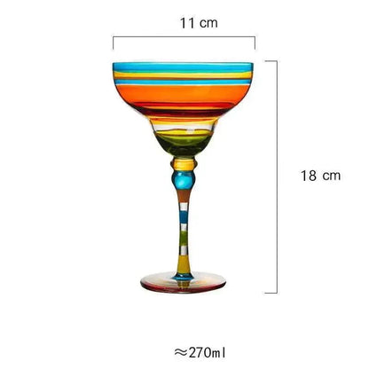 Vibrant Fiesta Margarita Glass