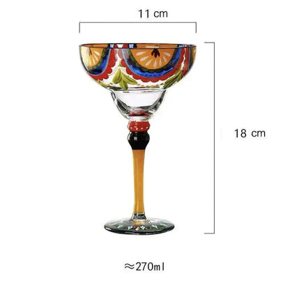 Vibrant Fiesta Margarita Glass