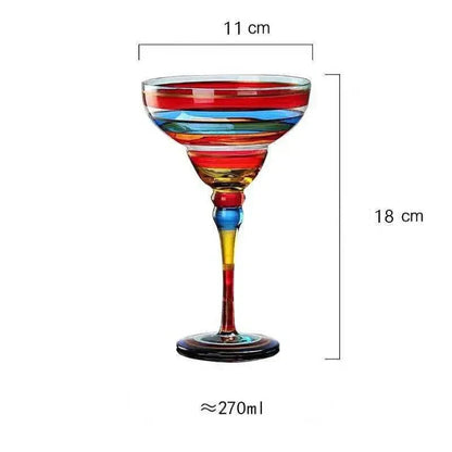 Vibrant Fiesta Margarita Glass