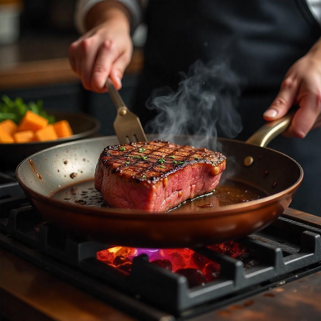 Premium Copper Frying Pan - Quick Heat Non Stick Cookware