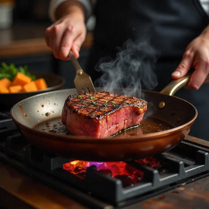 Premium Copper Frying Pan - Quick Heat Non Stick Cookware