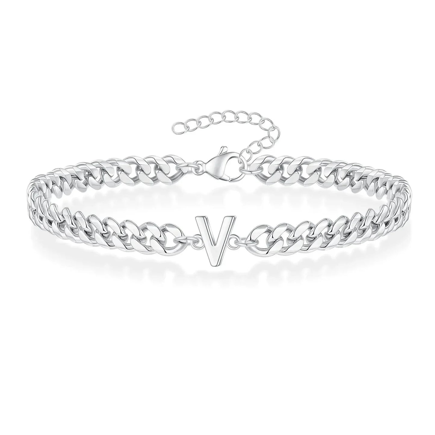 Personalized Couple Initials Cuban Chain Bracelet