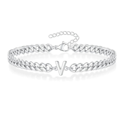 Personalized Couple Initials Cuban Chain Bracelet
