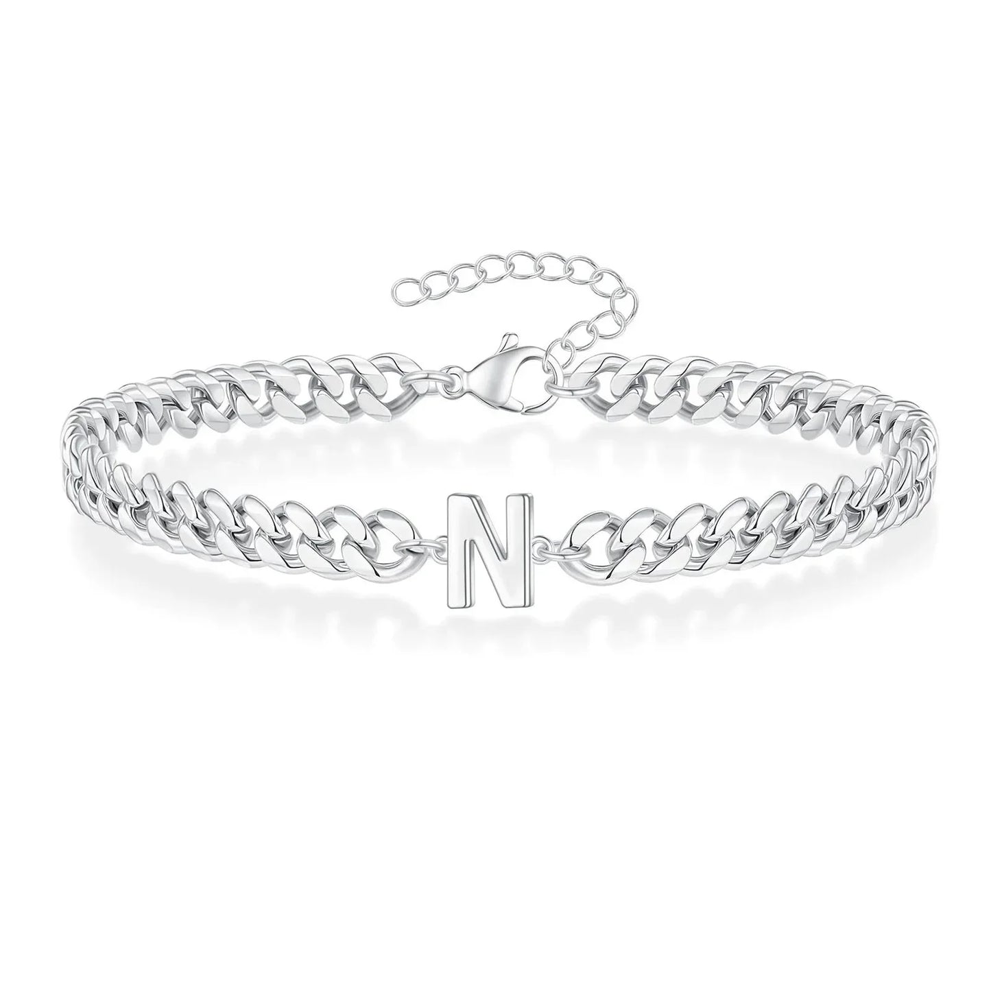 Personalized Couple Initials Cuban Chain Bracelet