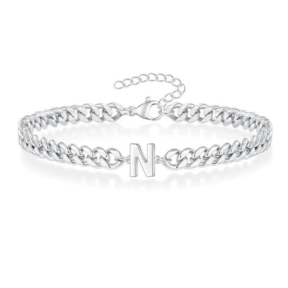 Personalized Couple Initials Cuban Chain Bracelet