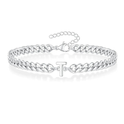 Personalized Couple Initials Cuban Chain Bracelet