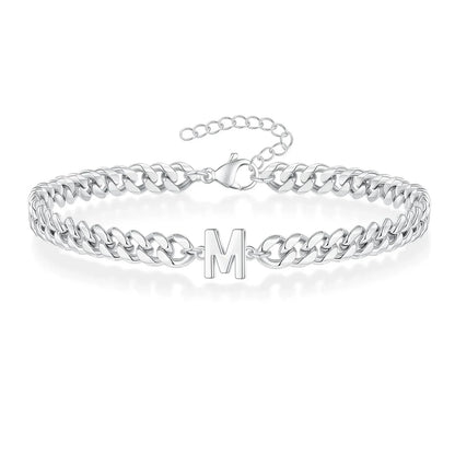Personalized Couple Initials Cuban Chain Bracelet