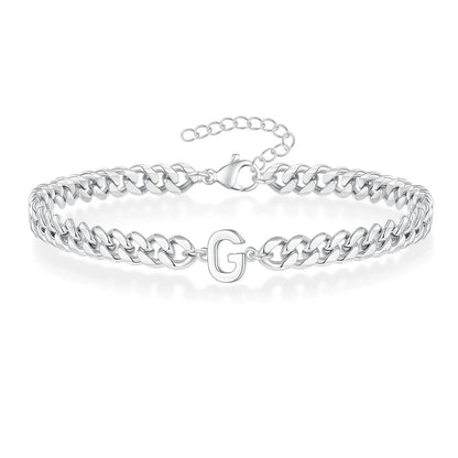 Personalized Couple Initials Cuban Chain Bracelet