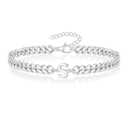 Personalized Couple Initials Cuban Chain Bracelet
