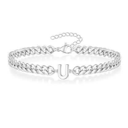 Personalized Couple Initials Cuban Chain Bracelet