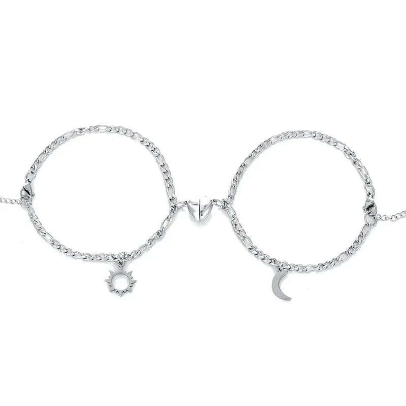 Romantic His & Hers Magnetic Lovers Bracelet Set