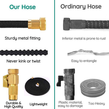 Long Flexible 100FT Watering Hose with Spray Nozzle
