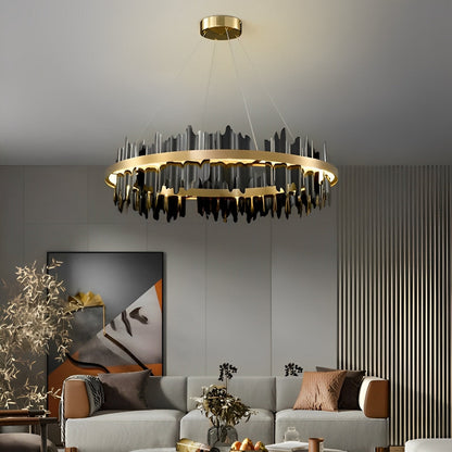 Modern Round Dimmable LED Chandelier Light Fixture
