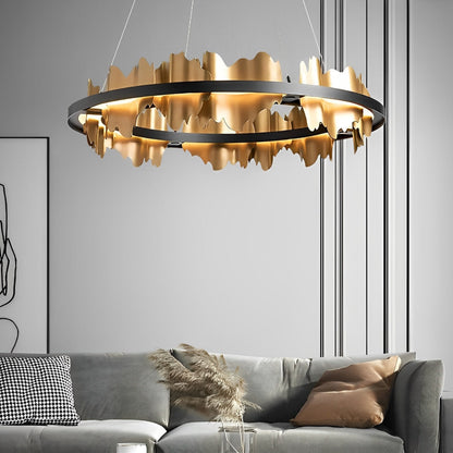 Modern Round Dimmable LED Chandelier Light Fixture
