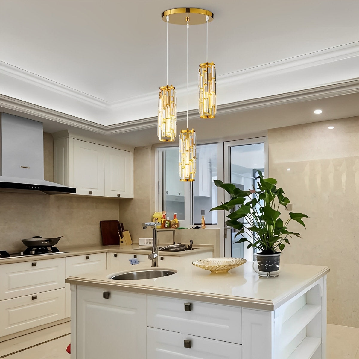 Luxury Metal Glass Pendant Ceiling Light Fixture