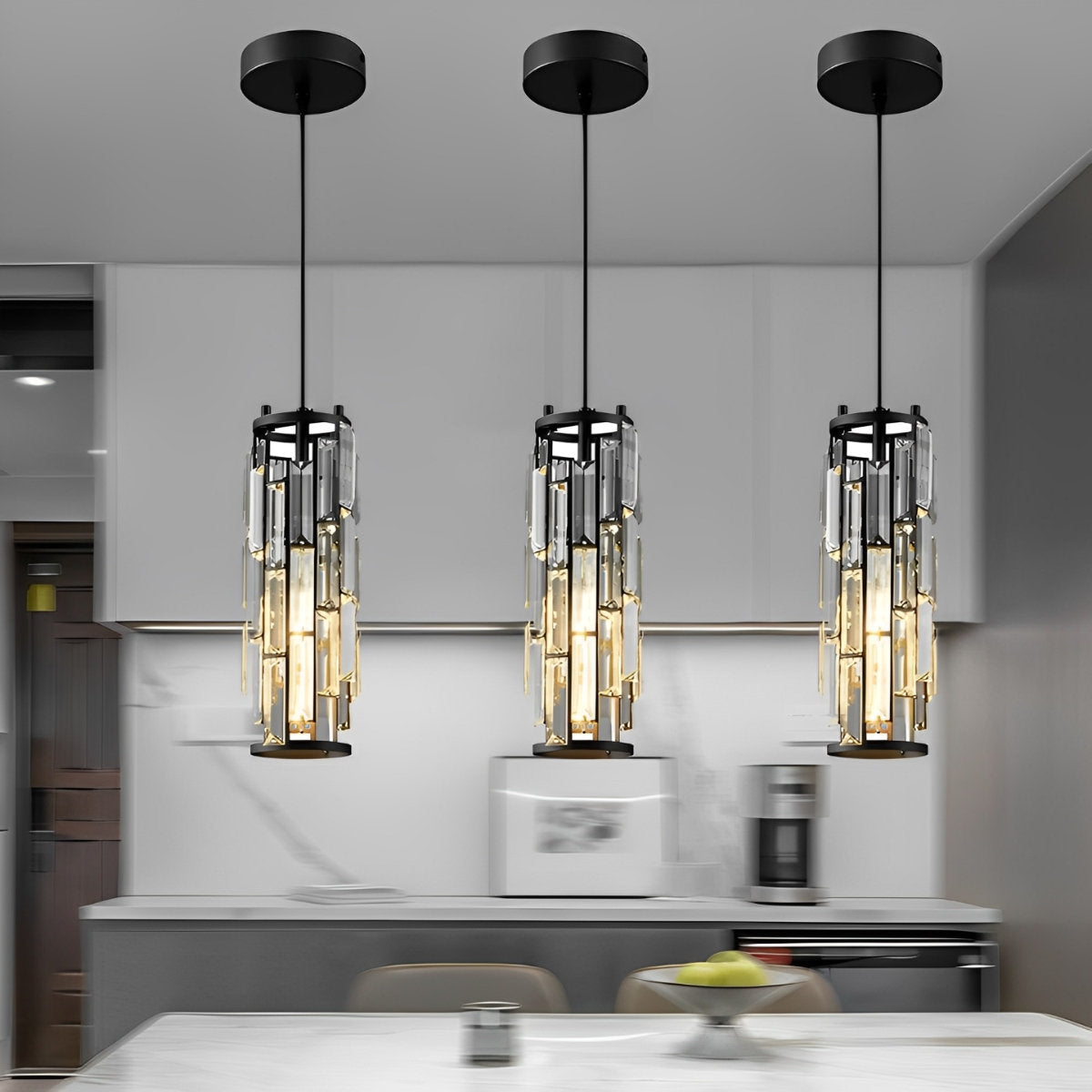 Luxury Metal Glass Pendant Ceiling Light Fixture - Halri