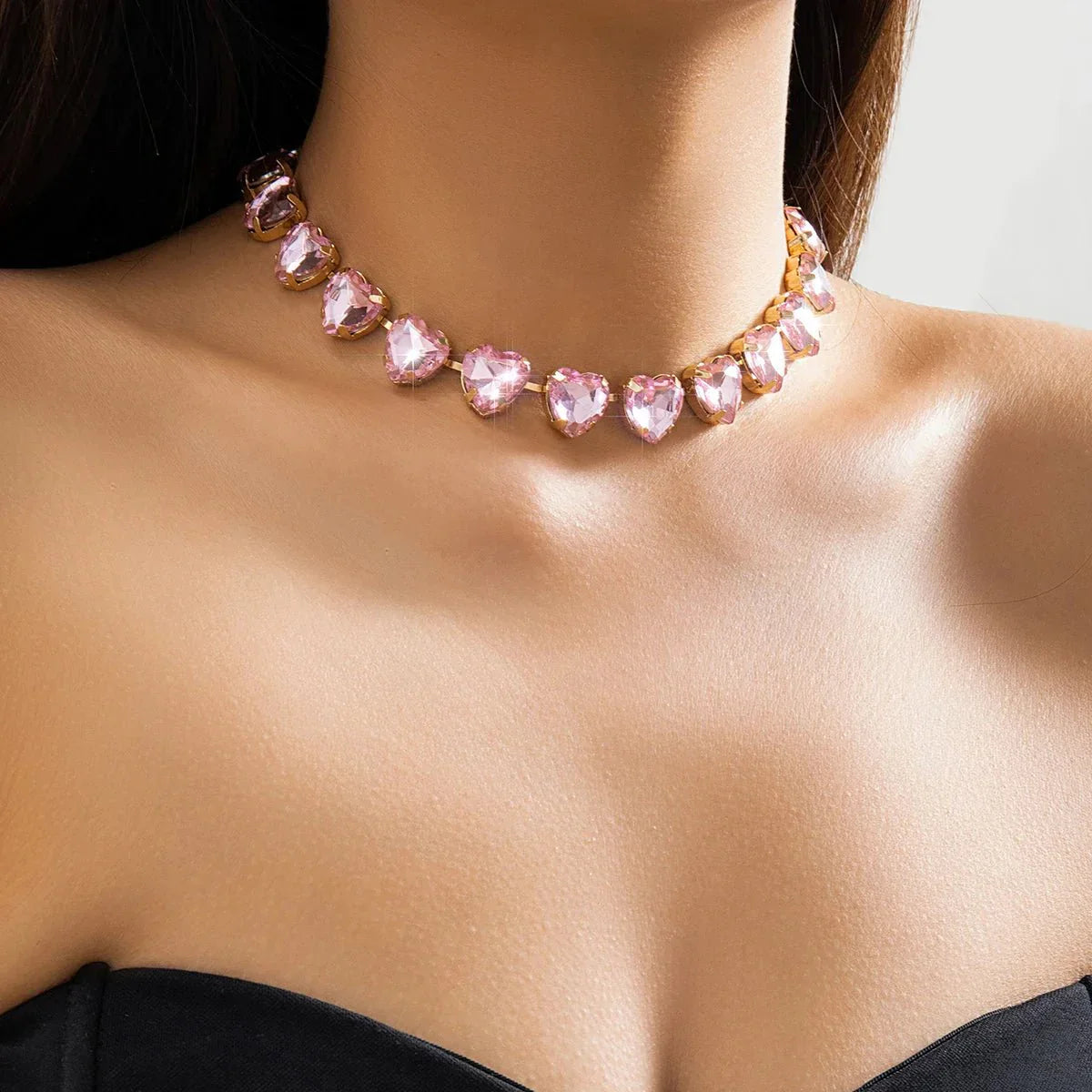 Sparkling Heart Crystal Pendant Necklace - Halri