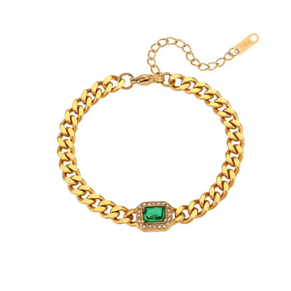 Luxury Square Diamond Cuban Link Necklace Set