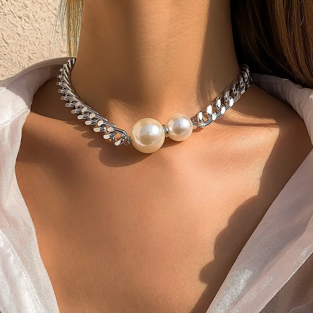 Luxury Chain Pearl Tip Necklace
