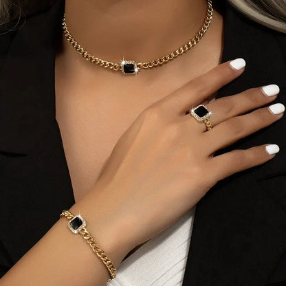 Luxury Diamond Cuban Chain Jewelry Set - Halri