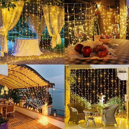 Colorful String Holiday Window Lights