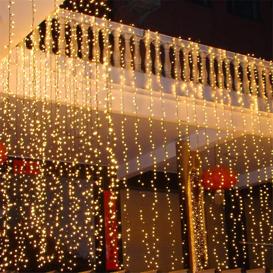 Colorful String Holiday Window Lights