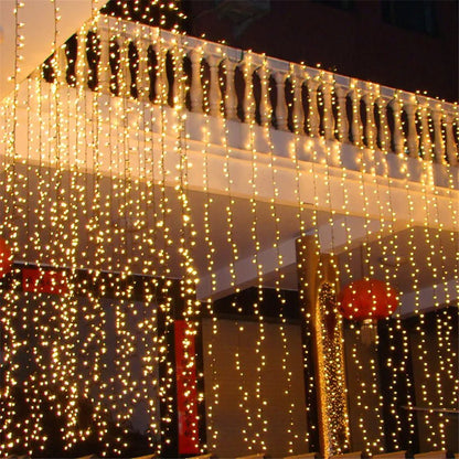 Colorful String Holiday Window Lights