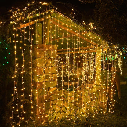 Colorful String Holiday Window Lights