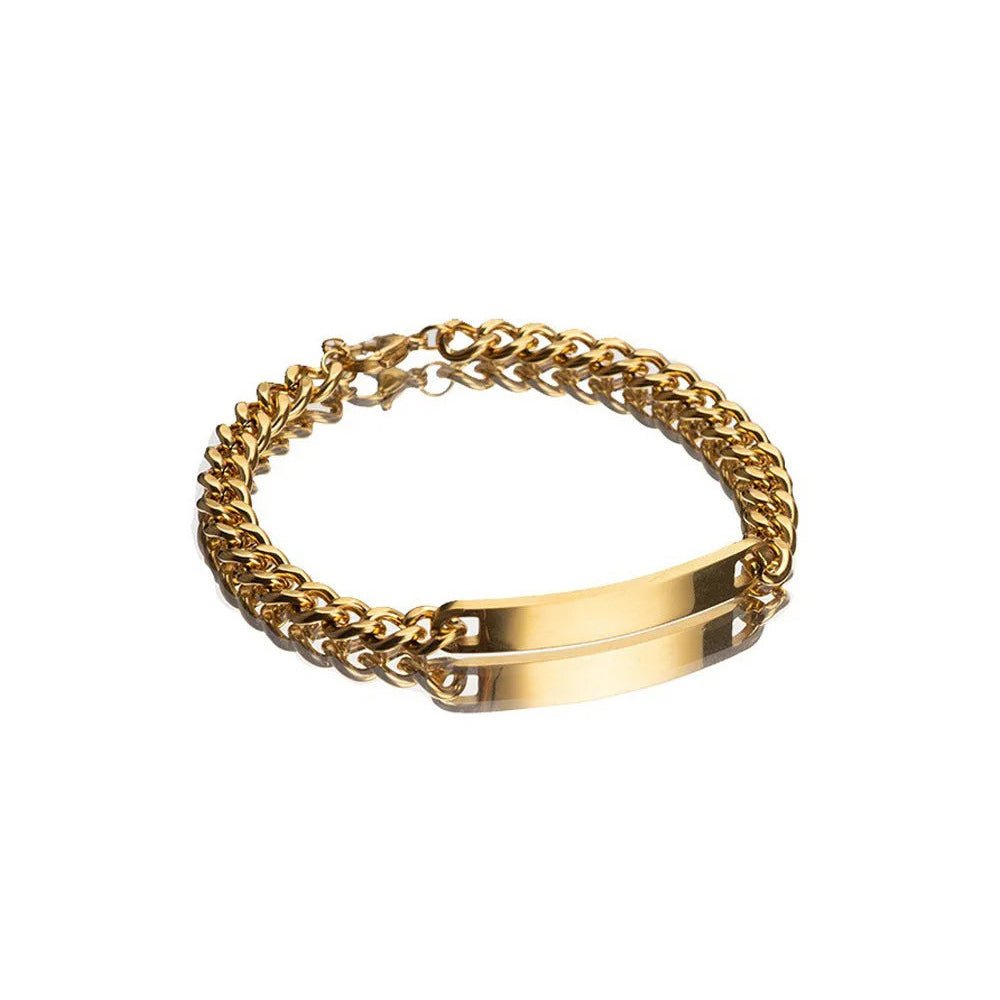 Personalized Cuban Chain Name Bar Bracelet - Halri