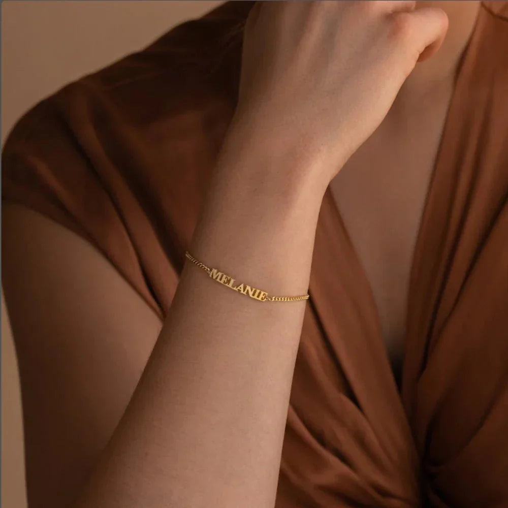 Personalized Engraved Name Bar Bracelet