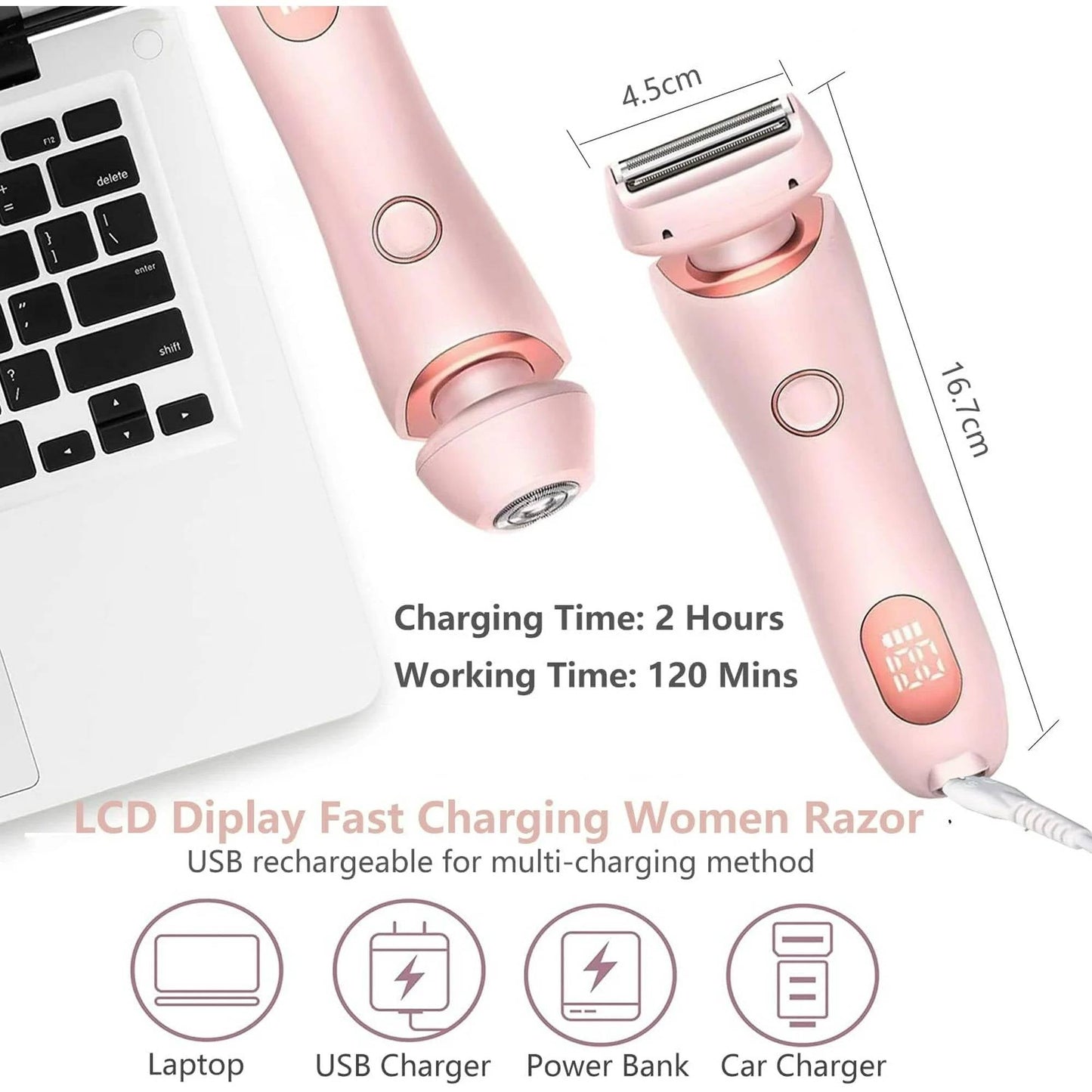 Ladies Rechargeable Razor Shaver