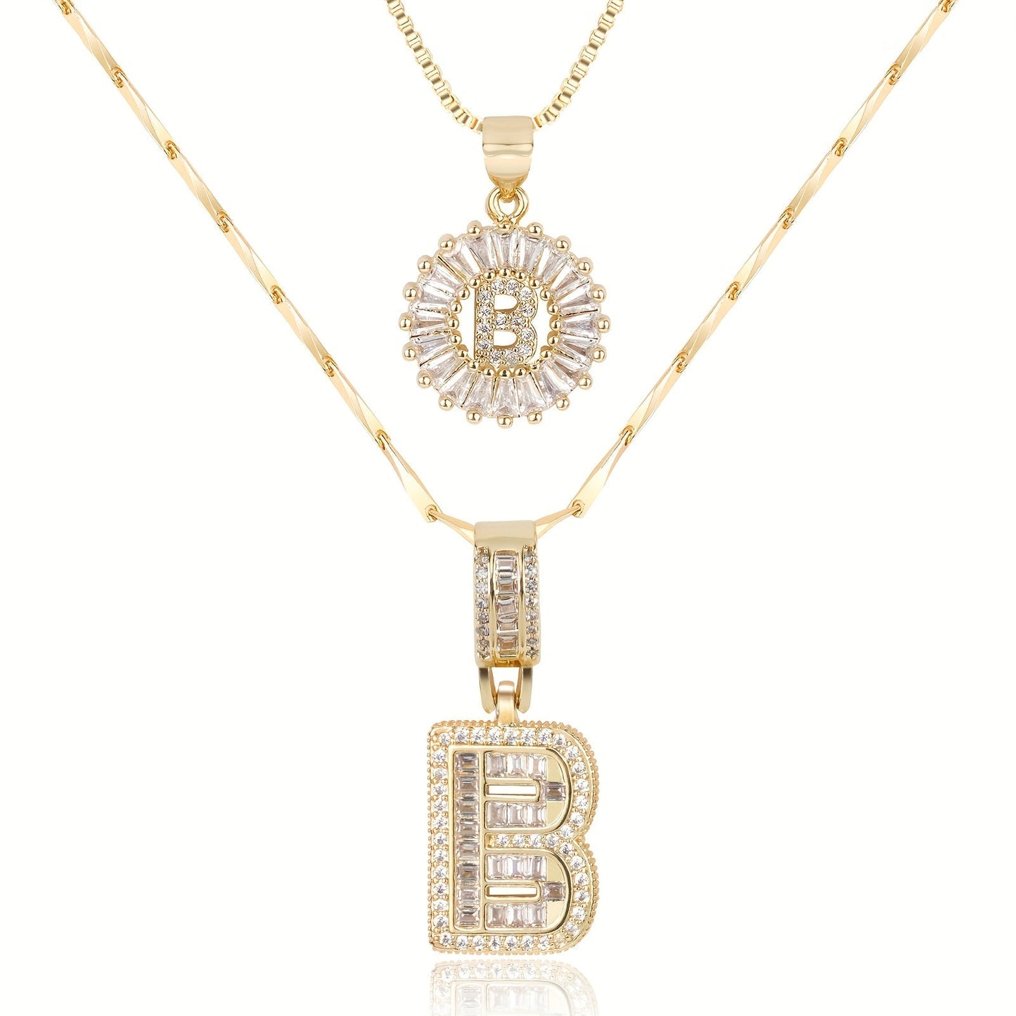 Personalized 14k Gold Initial Diamond Pendants