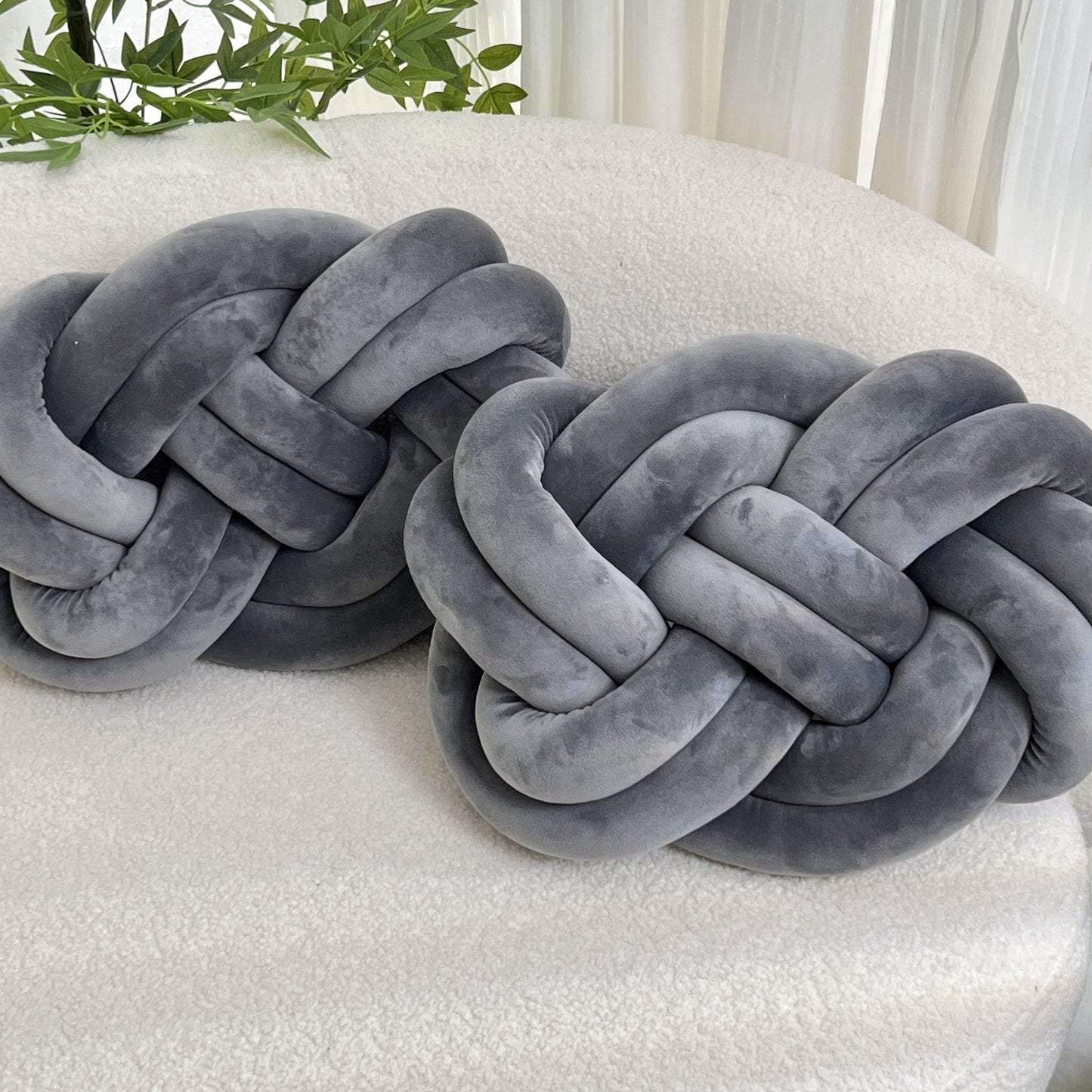 Comfortable Fuzzy Round Throw Pillows - 2 Pack