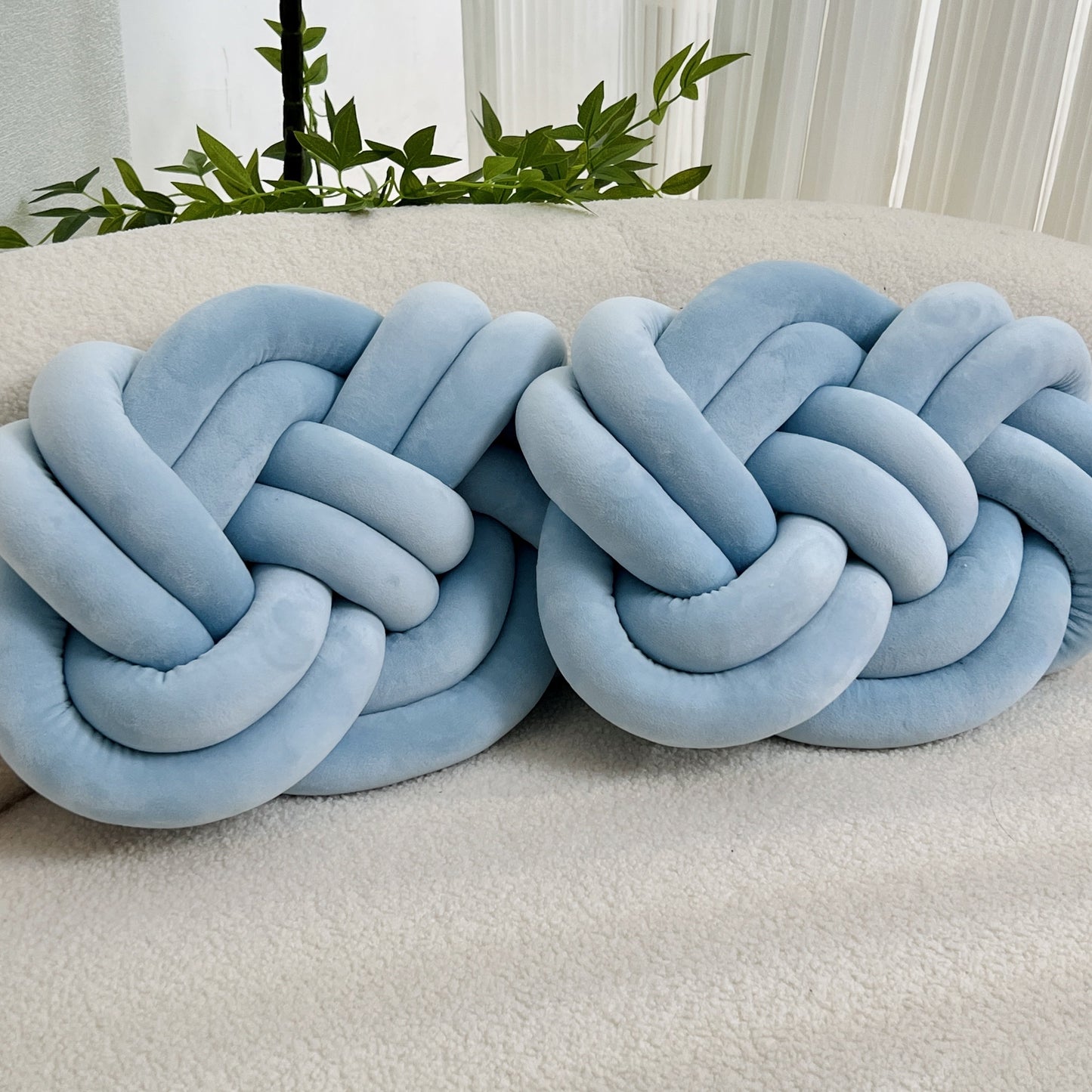 Comfortable Fuzzy Round Throw Pillows - 2 Pack