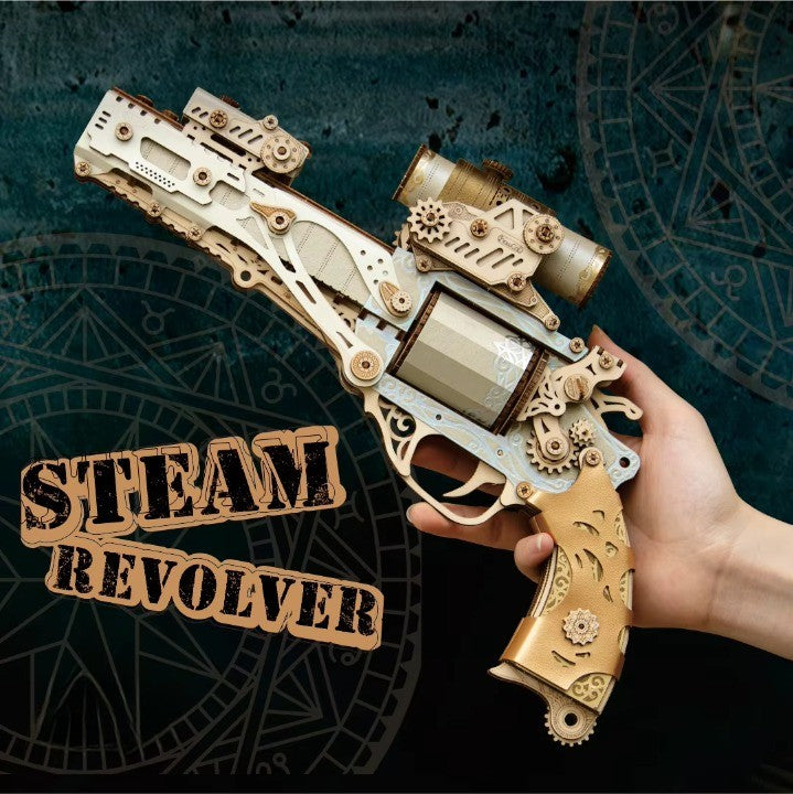 Handmade Steampunk Wooden Puzzle Gun Toy