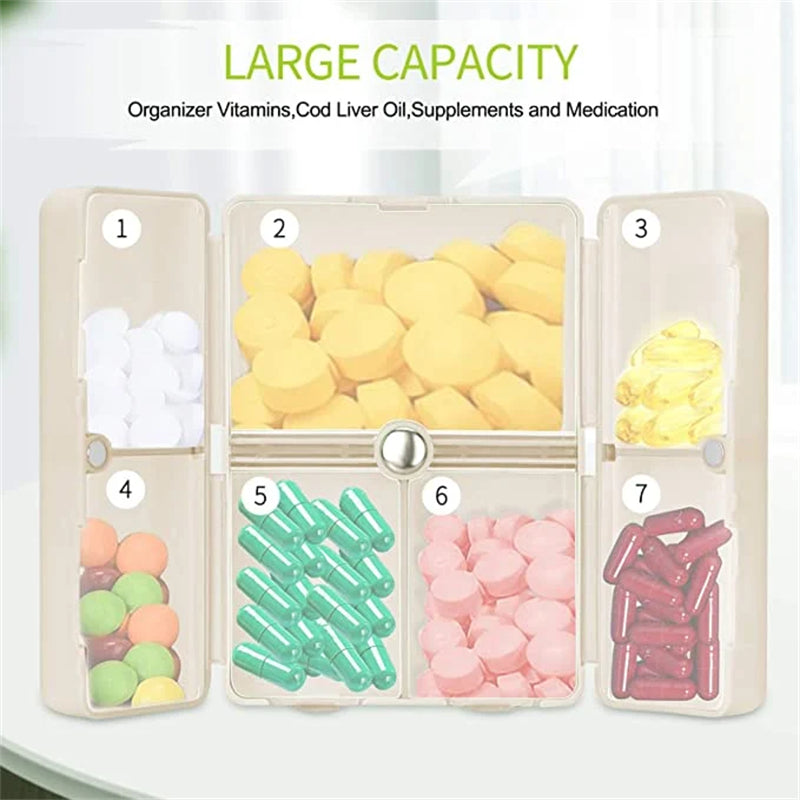 Portable Travel 7 Pocket Pill Organizer Box - Halri