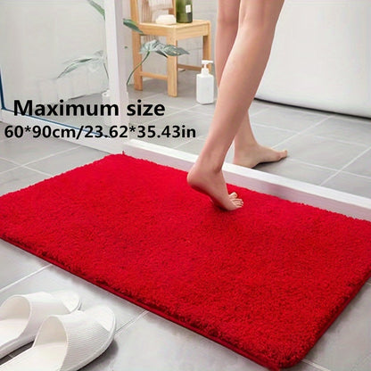 Plush Bathroom Mat - Soft Absorbent Non-Slip Bath Rug