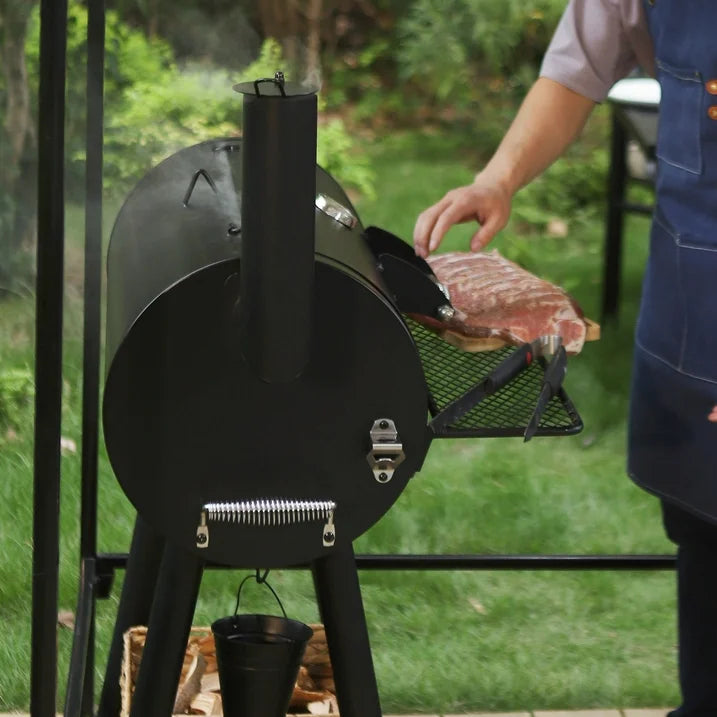 Outdoor BBQ Grill Smoker Combo Set