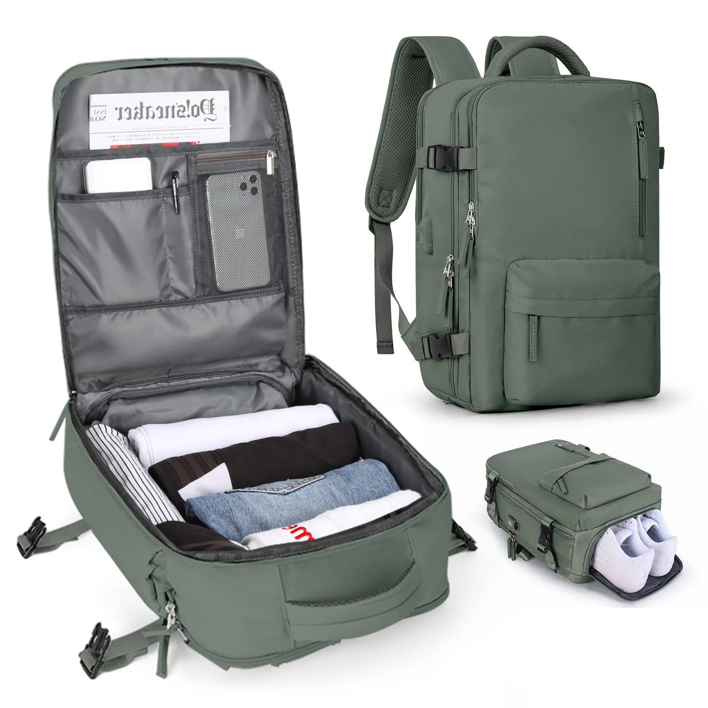 Waterproof Women's Hiking Backpack with USB Port 35L