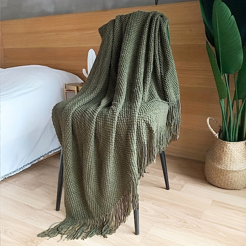 Soft Plush Throw Blanket with Tassels