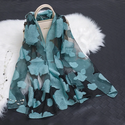 Elegant Lightweight Scarf with Floral Pattern