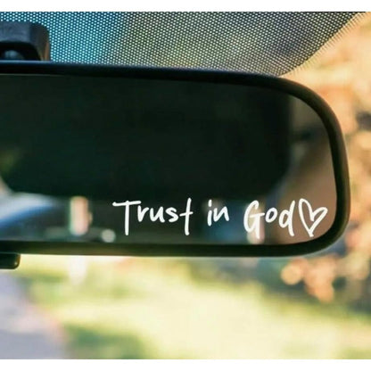Faith Rear View Mirror Car Sticker