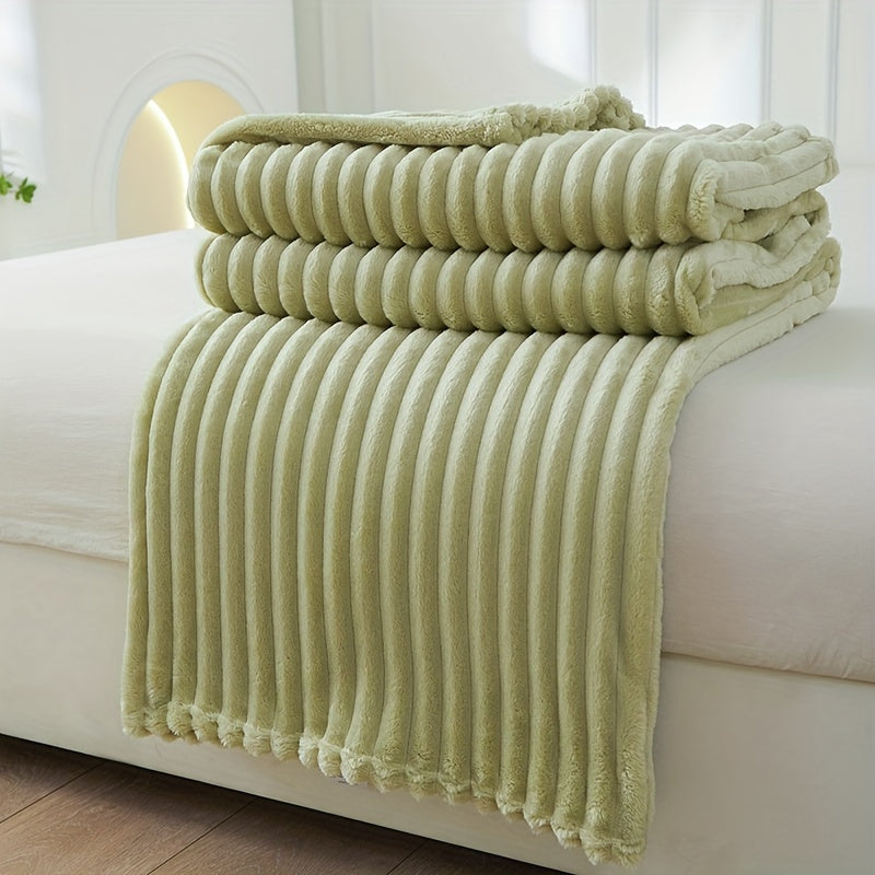Cozy Ribbed Throw Blanket
