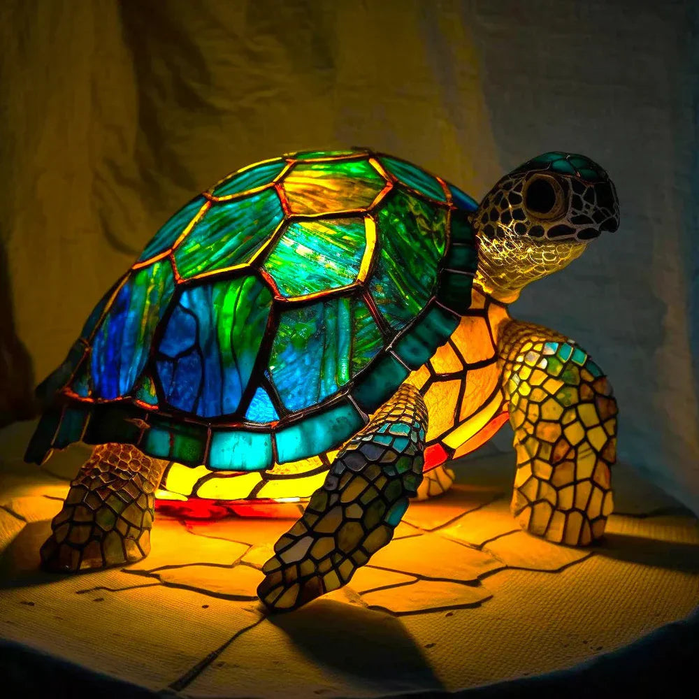 Colorful Animal Desk Lamp – Stained Glass Table Light
