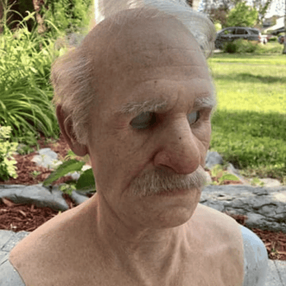 Scary Old Man Halloween Mask Costume
