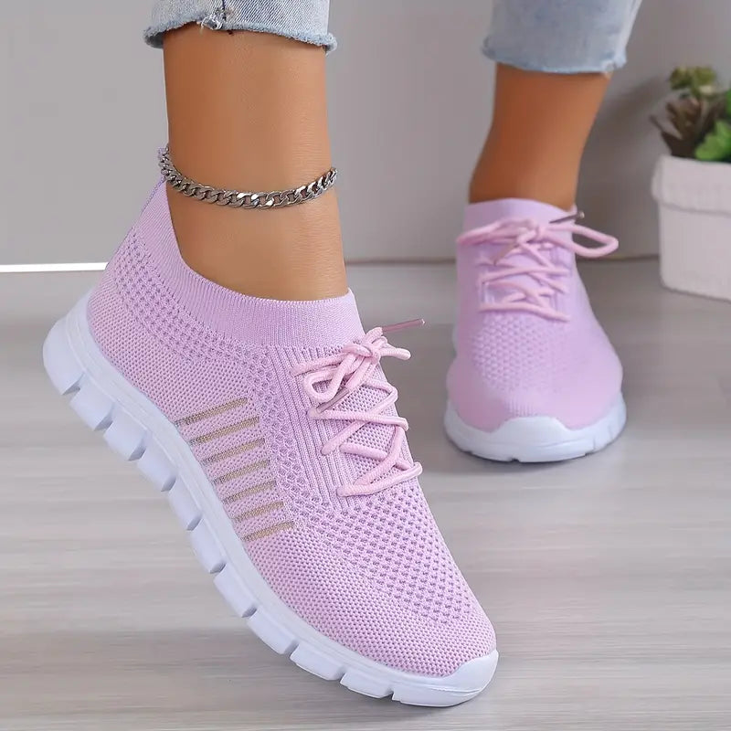 Lightweight Airy Tie-Up Athletic Running Shoes - Halri