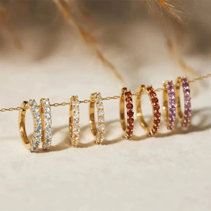 Delicate Gemstone Hug Earrings - Halri