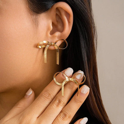 Chic Bow Drop Earrings