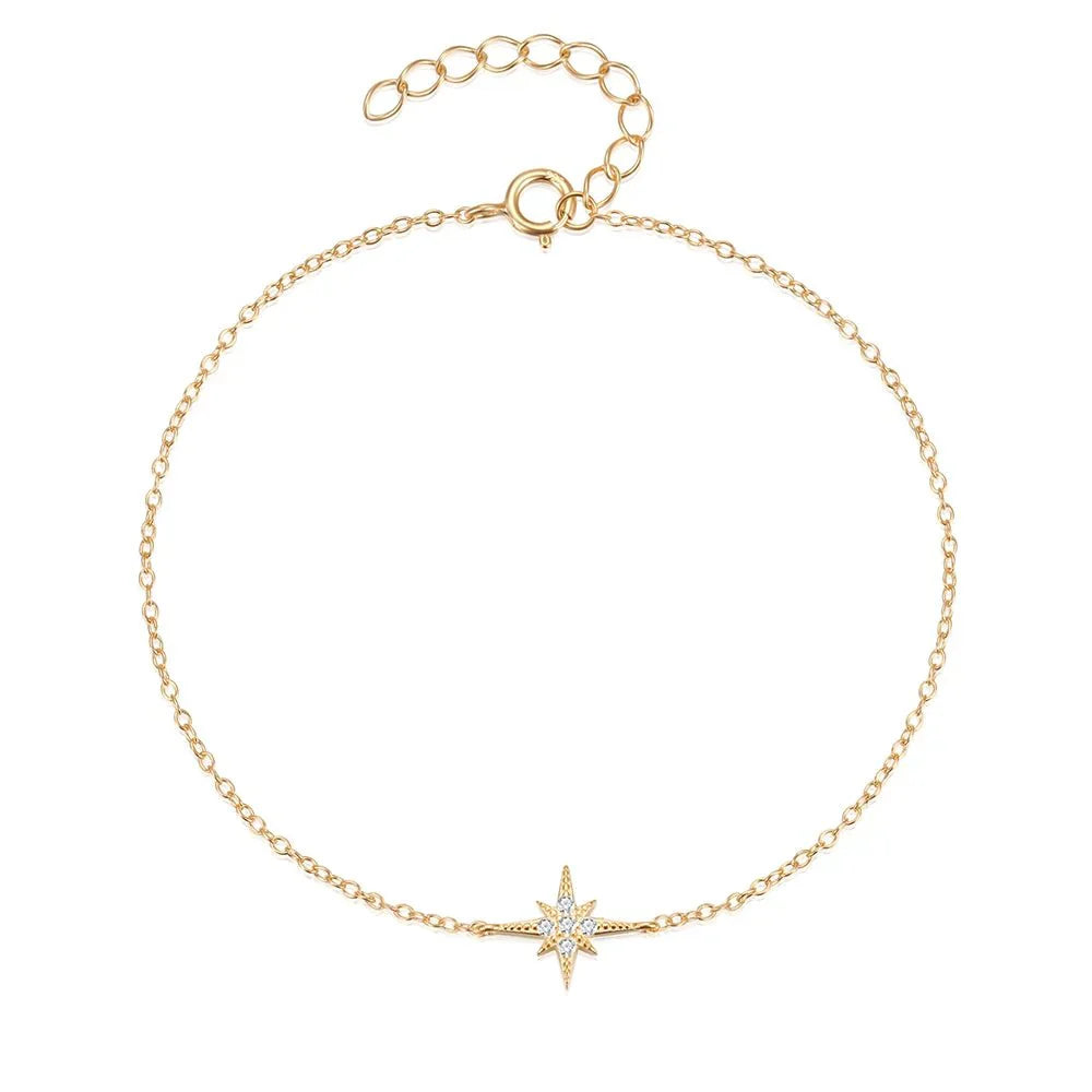 Delicate Silver Star Charm Bracelet - Halri